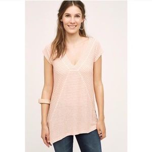 {Anthro} Meadow Rue Stripped Asymmetrical Top XL